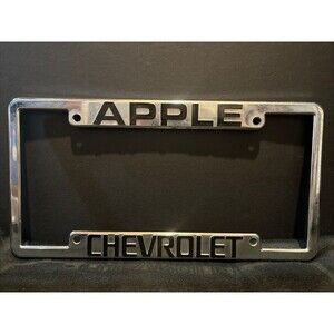 Apple Chevrolet Chrome Stainless Steel Looking Plastic License Plate Frame